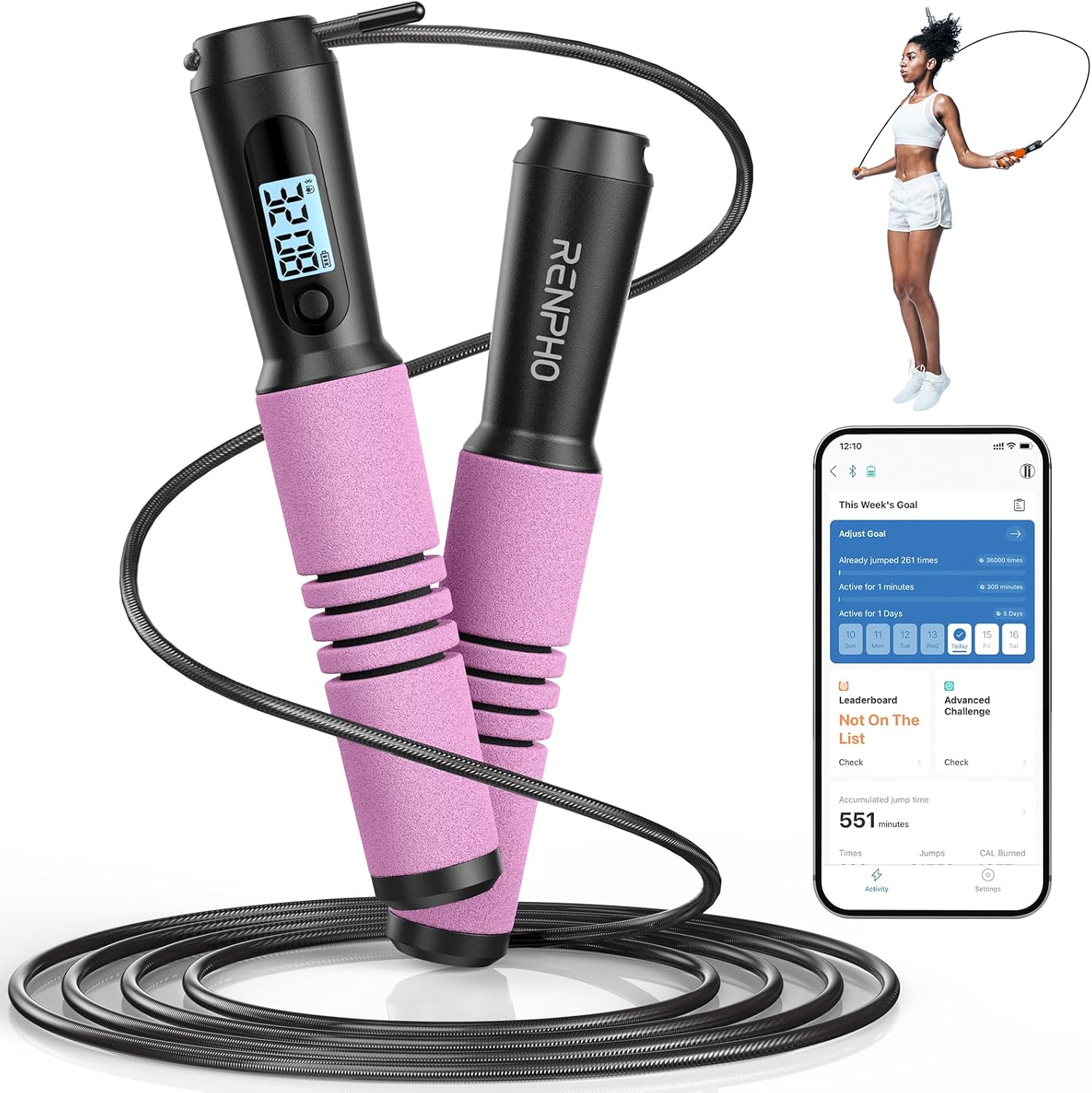 RENPHO Smart Jump Rope with Counter, APP Data