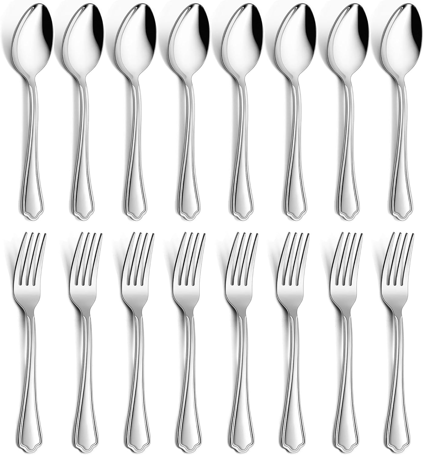16-Piece Spoons and forks Set, E-far Stainless Steel