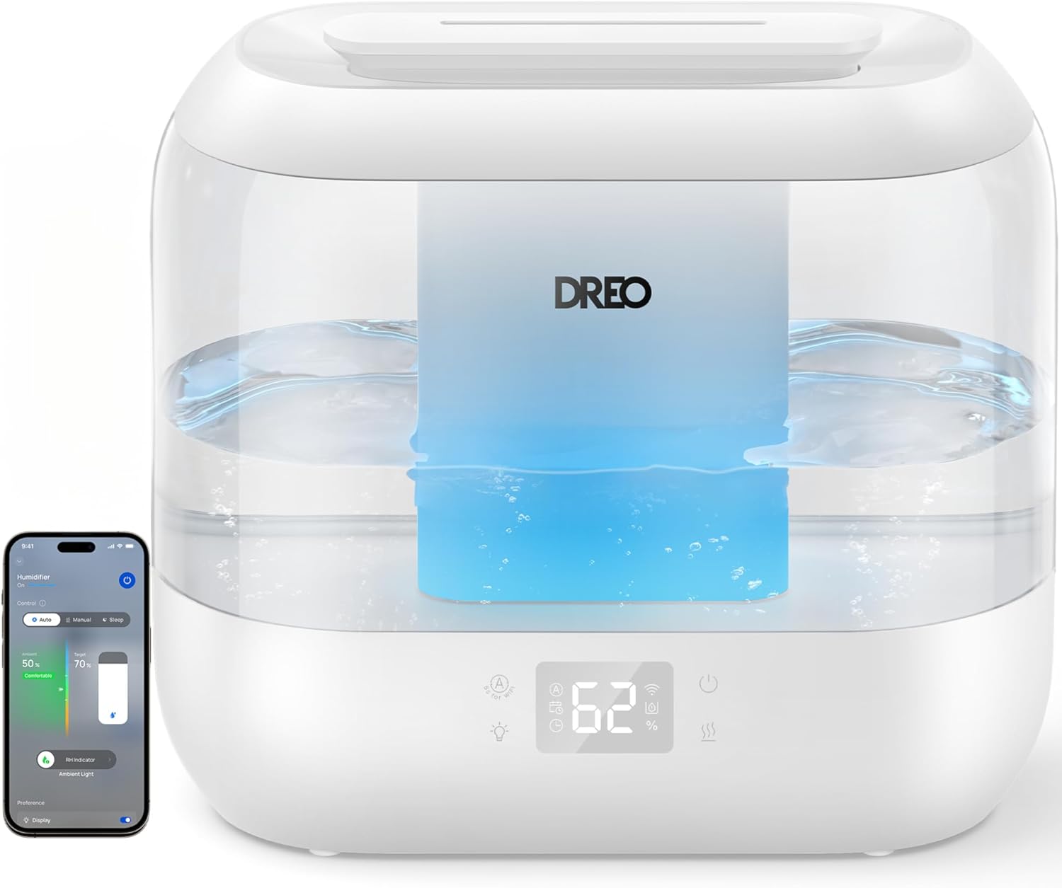 Dreo Smart 4L Top-Fill Cool-Mist Humidifier for Bedroom