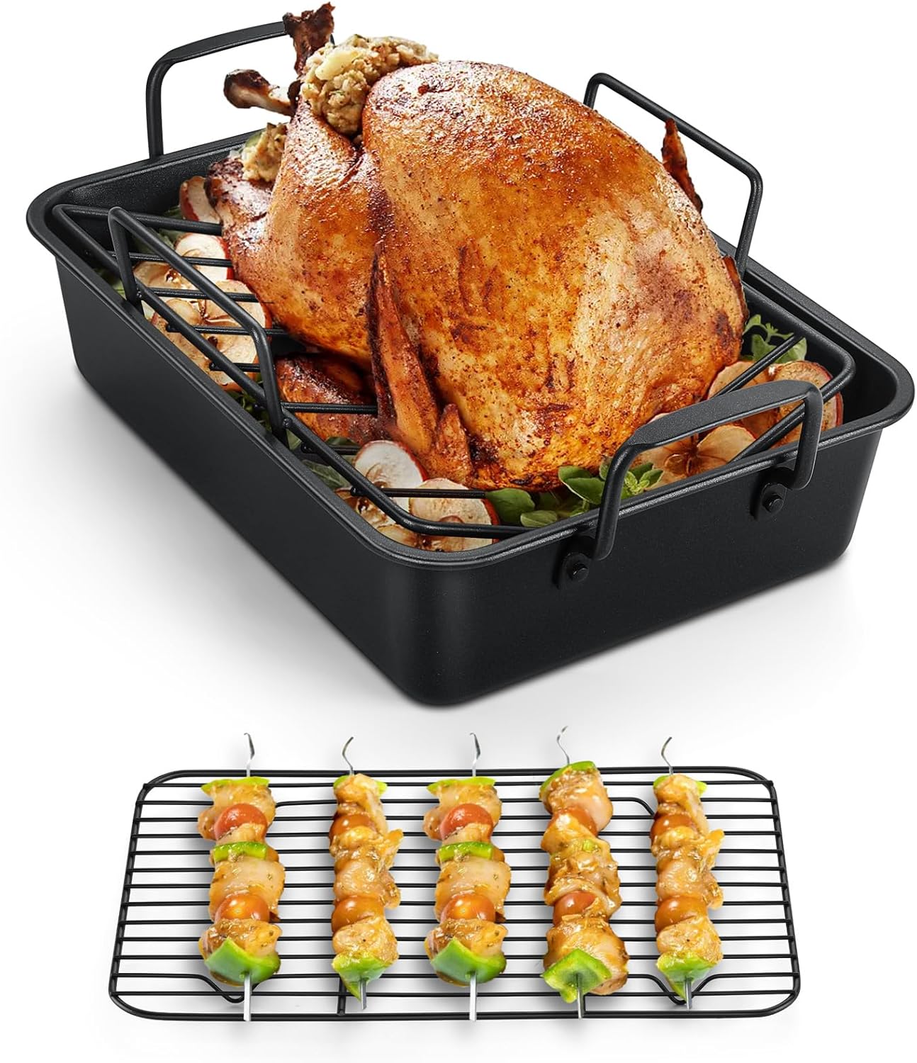 TeamFar Roasting Pan, 14” Nonstick Deep Lasagna Brownie