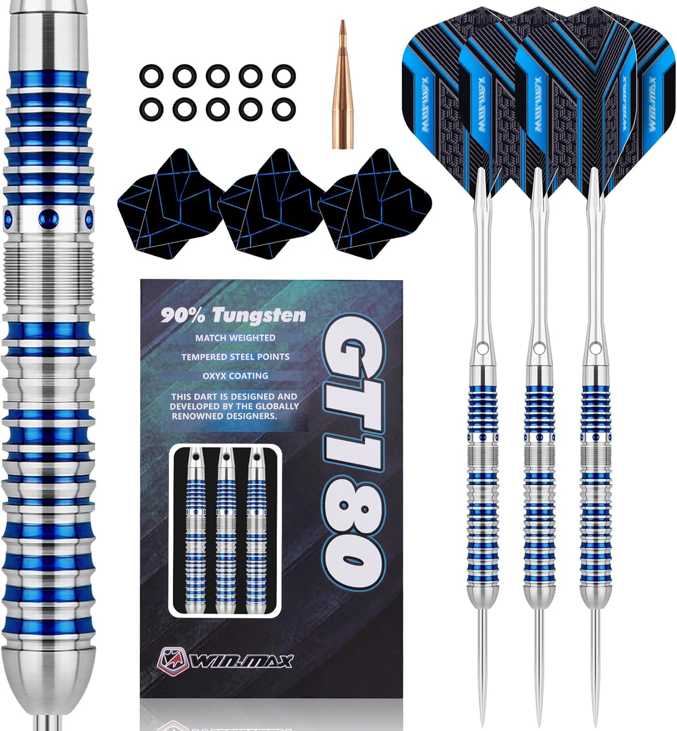 WIN.MAX Darts Metal Tip Set - 90% Tungsten