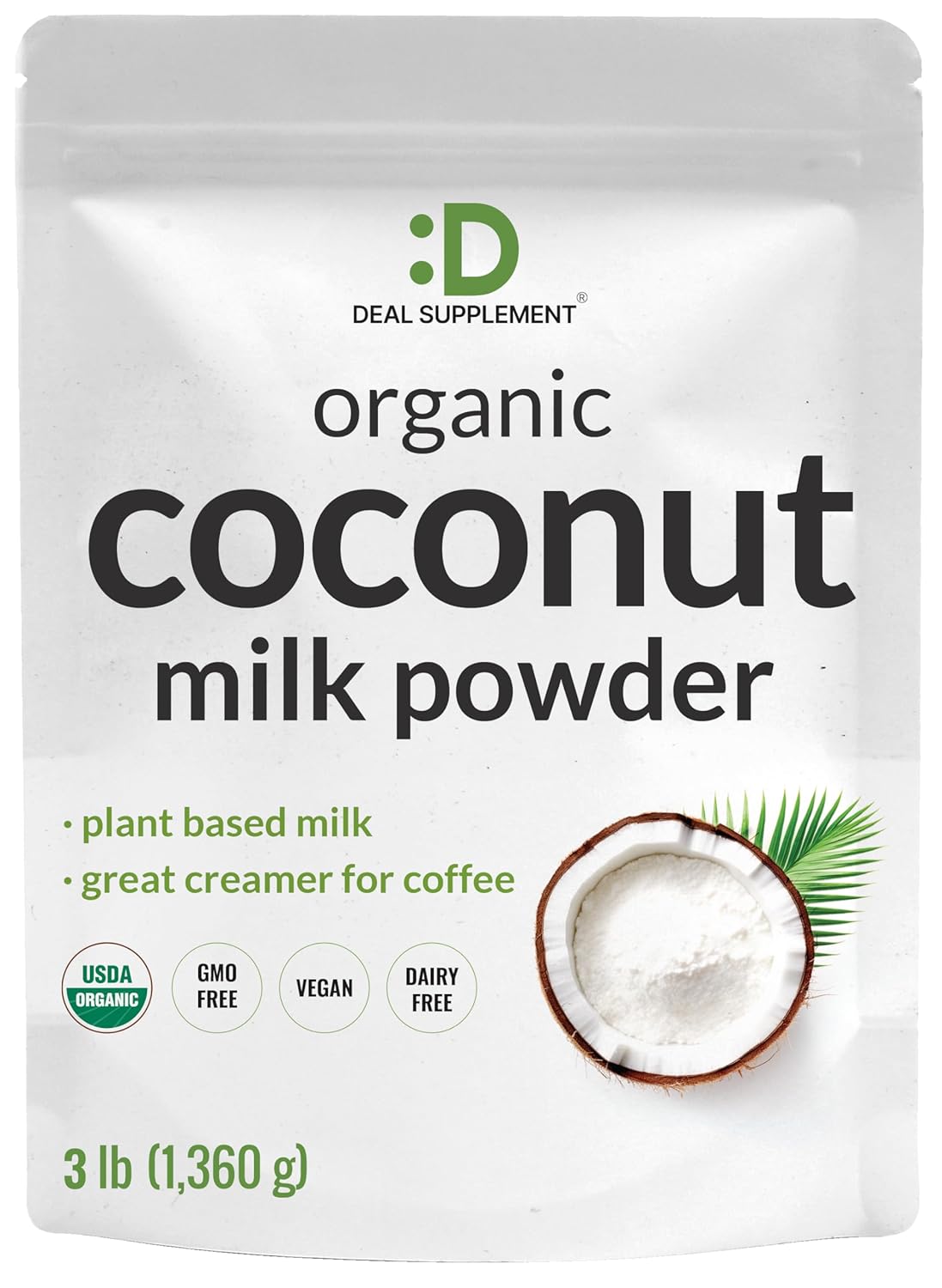 Unsweetened Organic Coconut Milk Powder, 3 lbs -