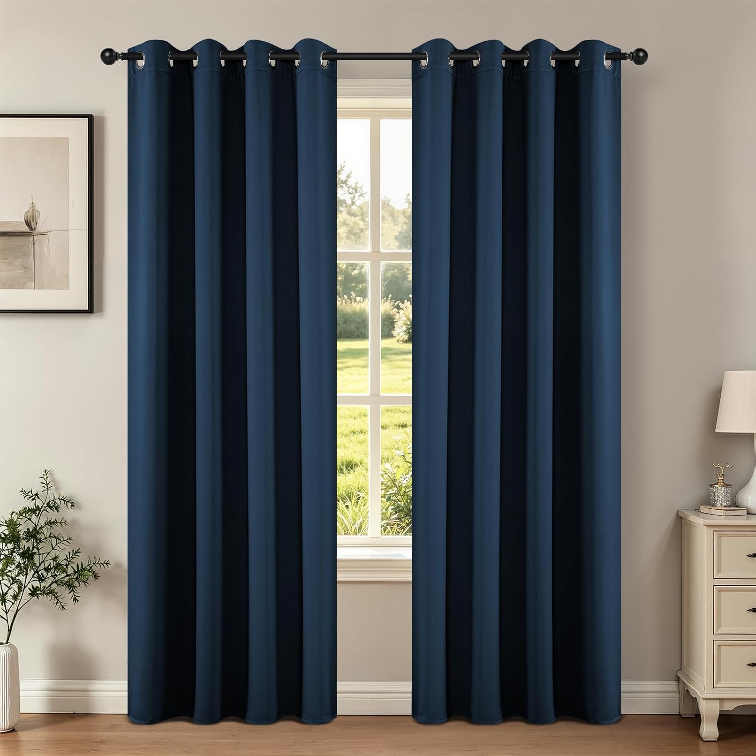 Joydeco Blackout Curtains 90 inch Long, 2 Panels