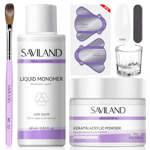 SAVILAND Acrylic Nail Kit for Beginners: 30g Clear