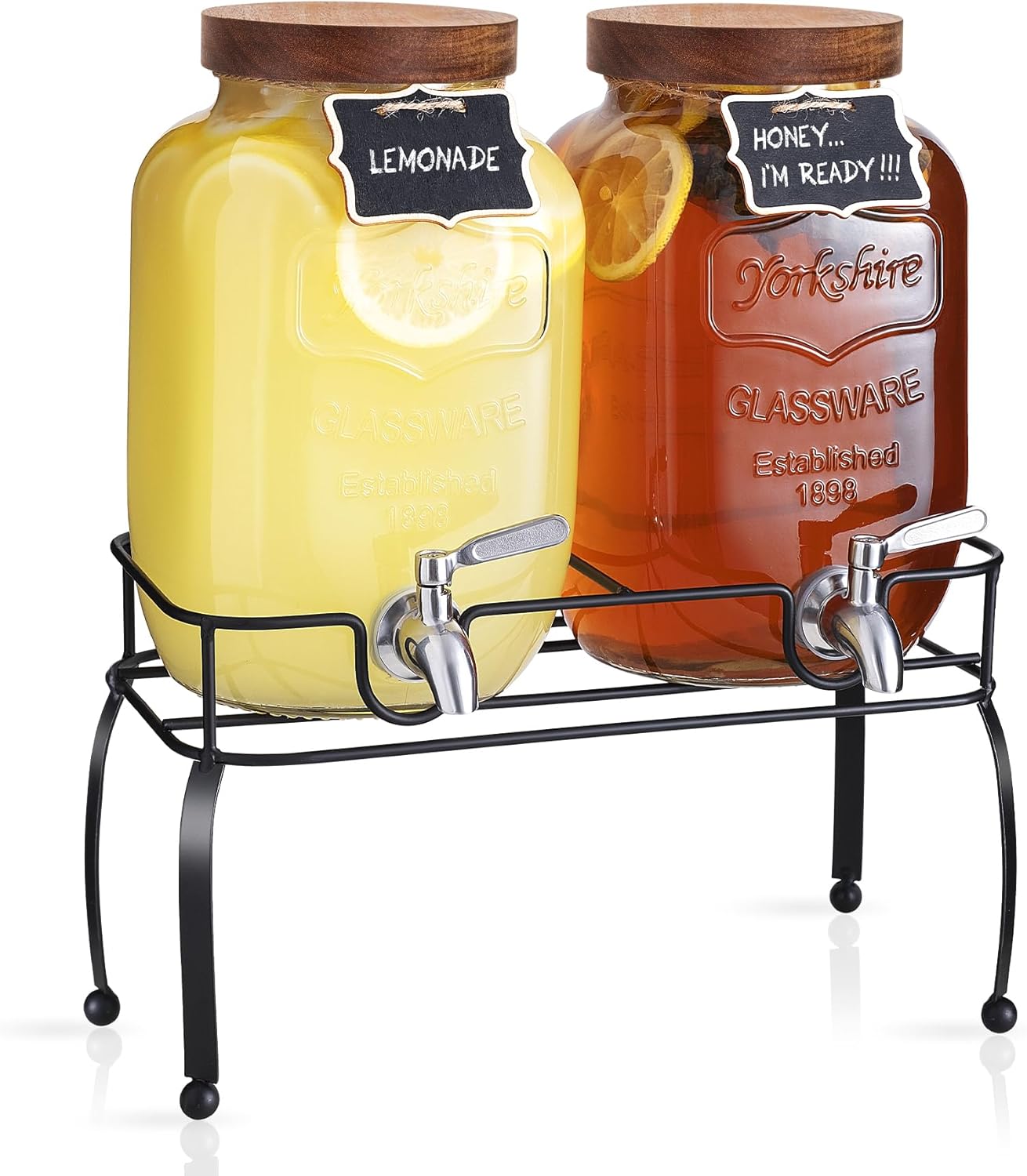 Glass Drink Dispenser for Parties, 1 Gallon Beverage