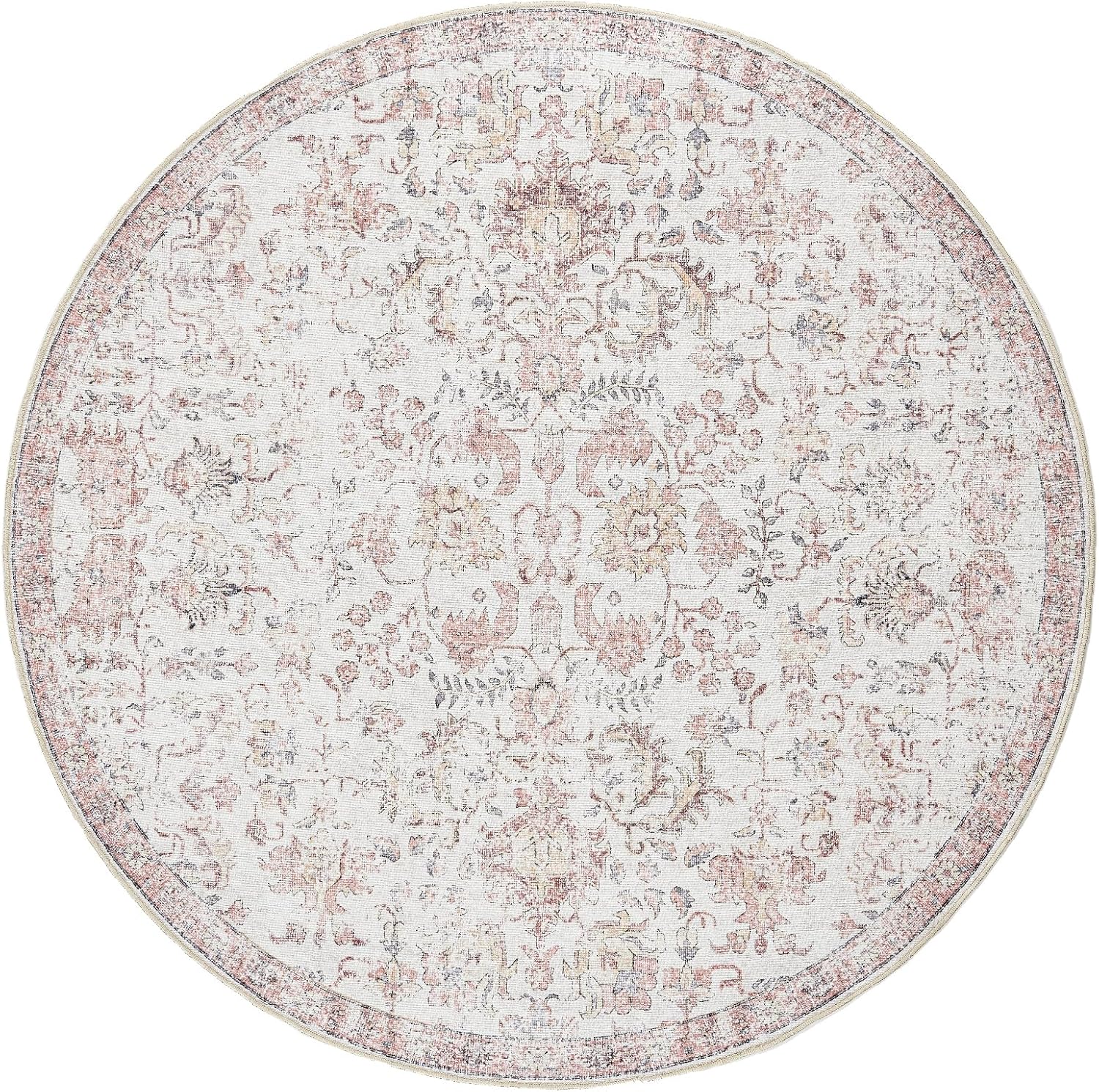 jinchan Kalen Round Rug 5ft Area Rug Washable