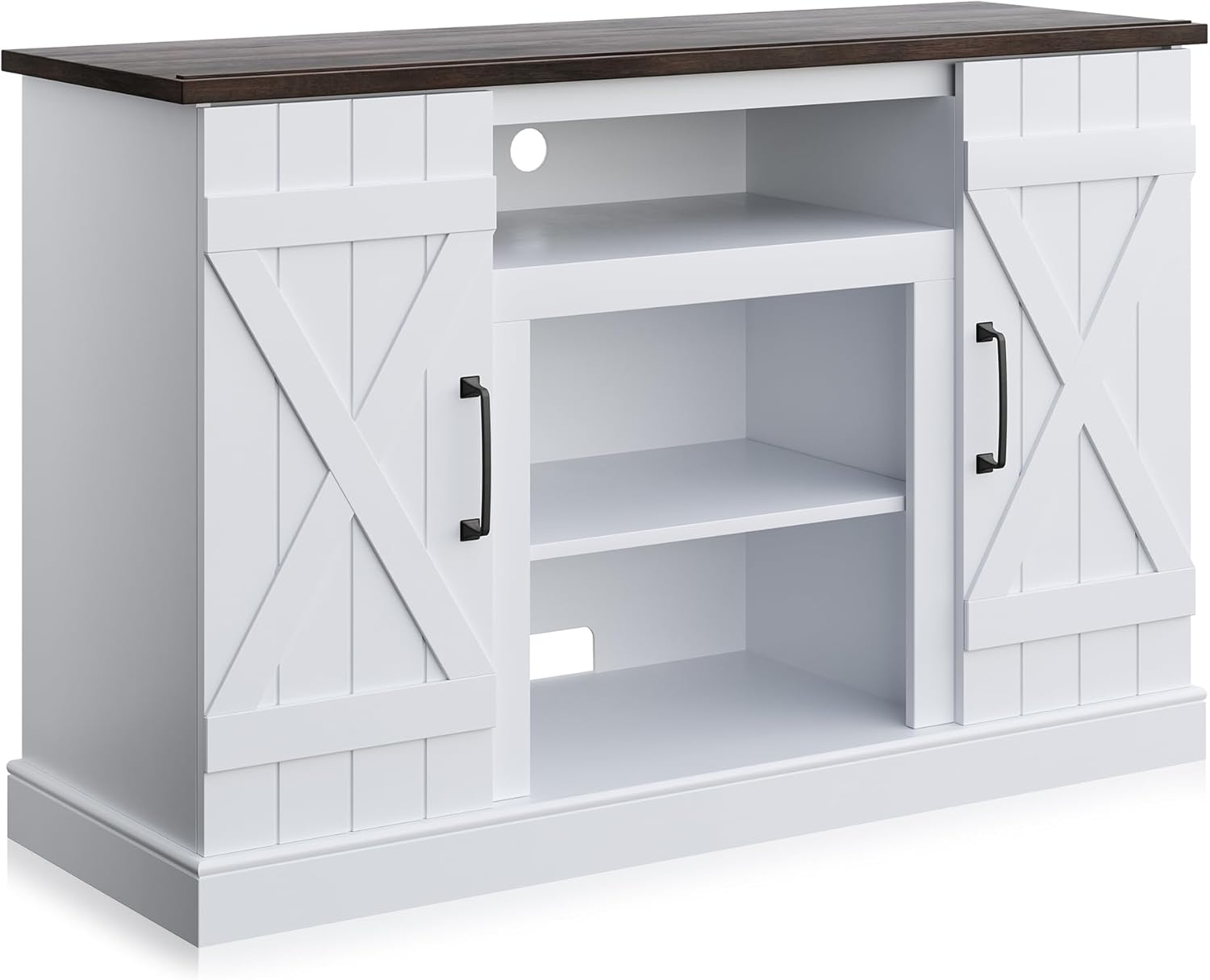 BELLEZE Industrial 47 Inch Rustic Wood TV Stand