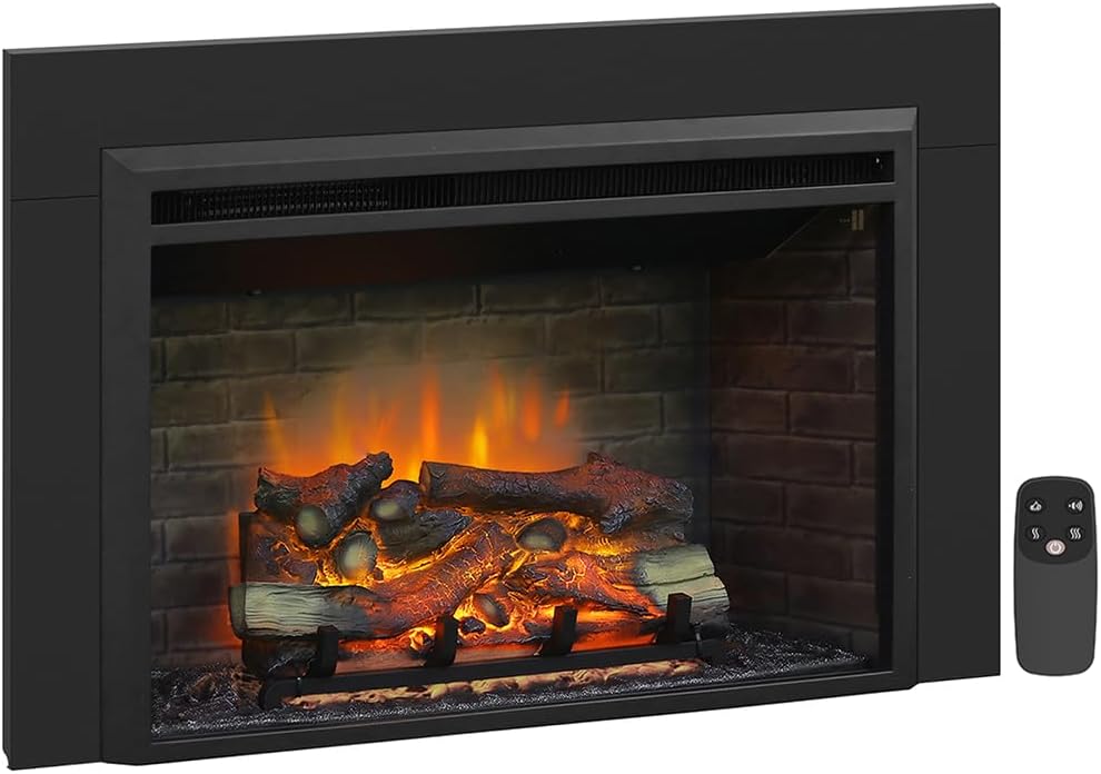 PuraFlame Western 33"x21" Electric Fireplace Insert with Trim