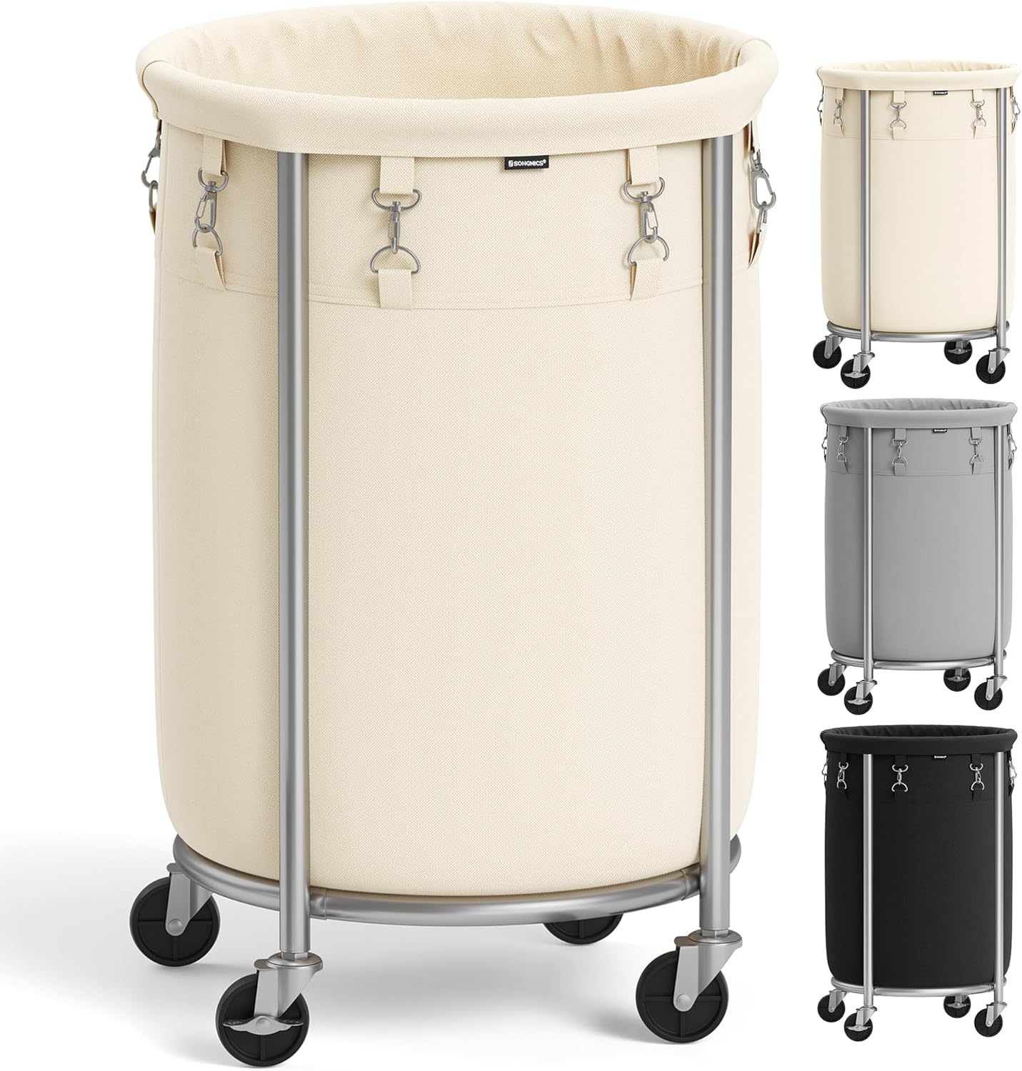 SONGMICS 18.5-Gallon (70 L) Laundry Basket with Wheels,