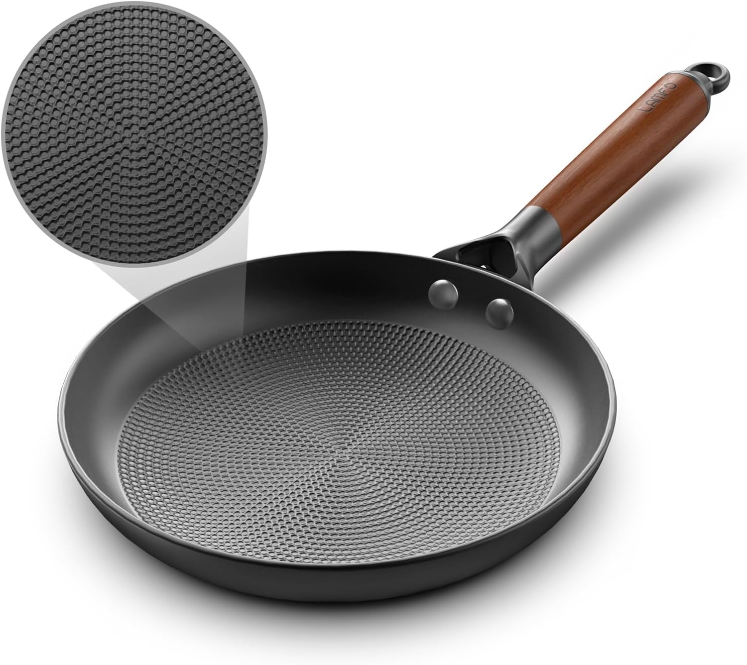 Non Stick Frying Pan, 8" Honeycomb Long-Lasting Cast