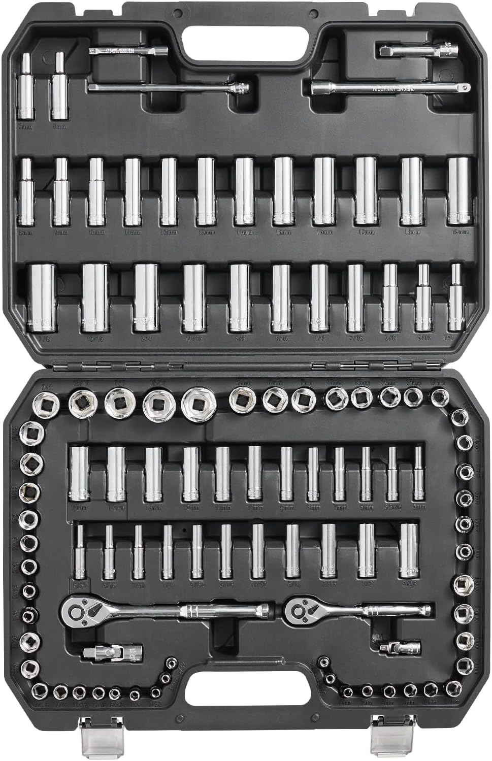 VEVOR 106-Piece Socket Set, 1/4 and 3/8 Inch