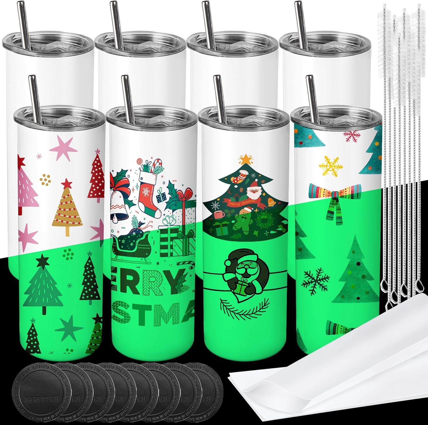 Joyclub 8 Pack Sublimation Tumblers Glow in the
