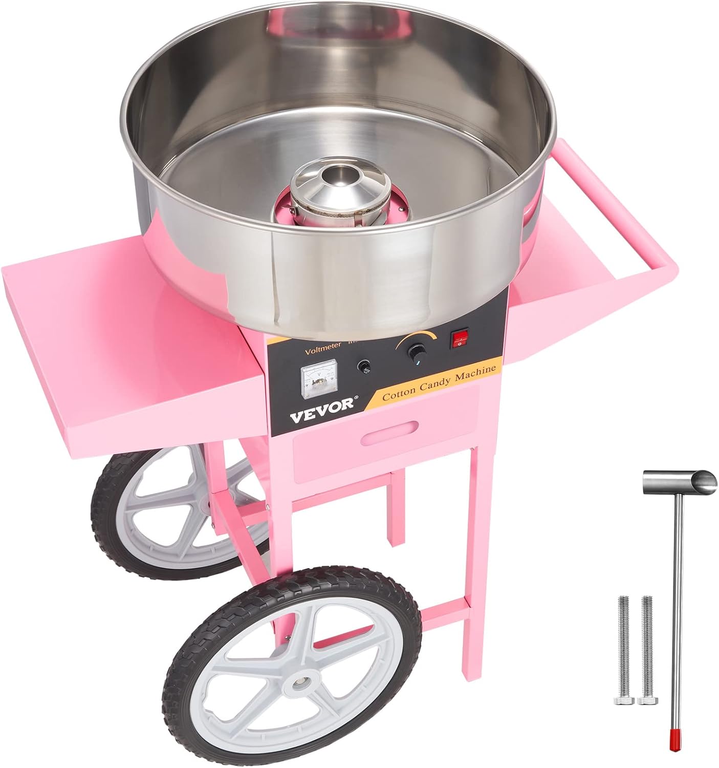 VEVOR Electric Cotton Candy Machine Cart, 1000W Commercial