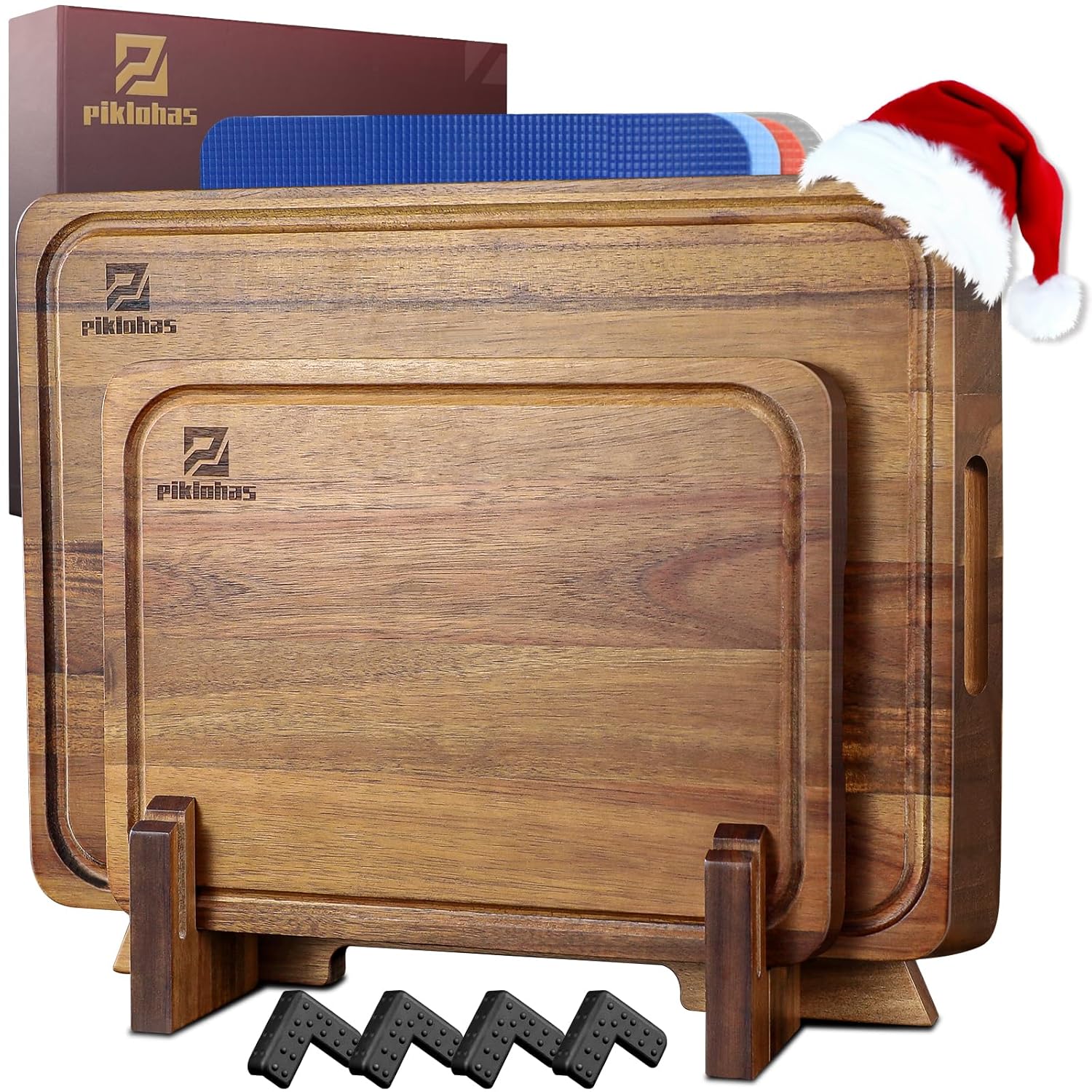 Cutting Boards Large Set of 7, Acacia Wood
