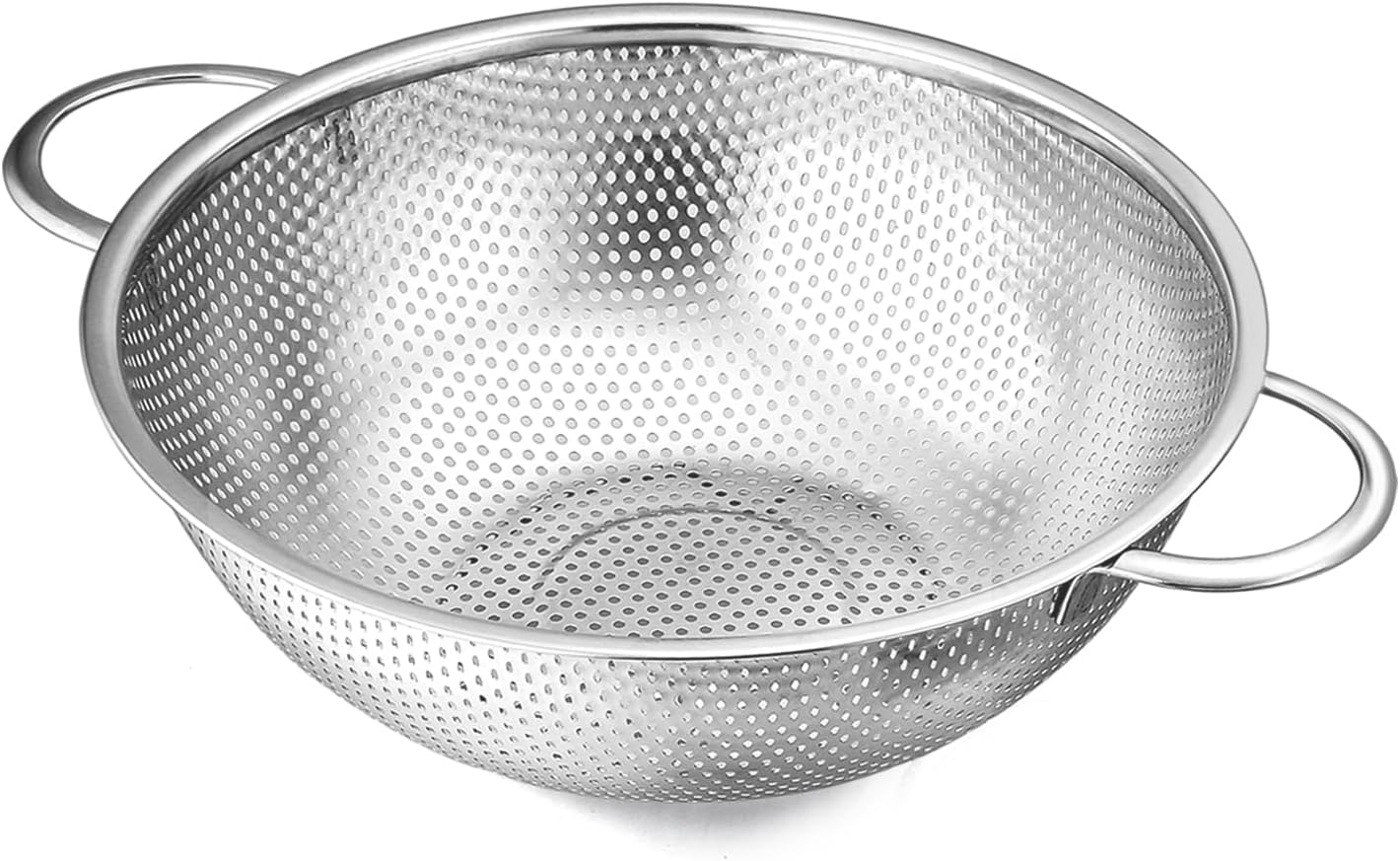 E-far Stainless Steel Colander, 3-Quart Micro-Perforated Metal Colander