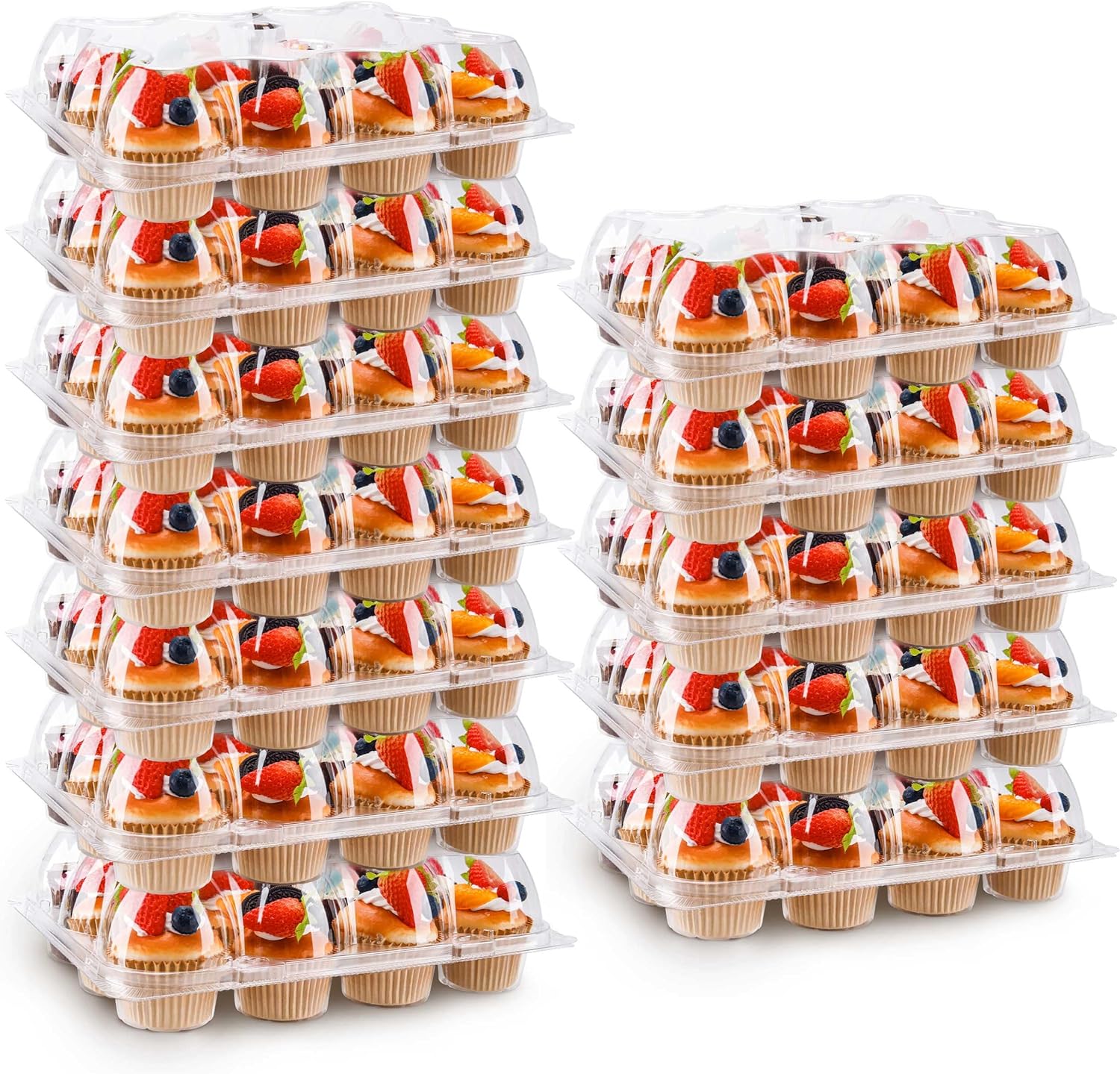NPLUX 12-Count Cupcake Containers (20 Pack) with Detachable