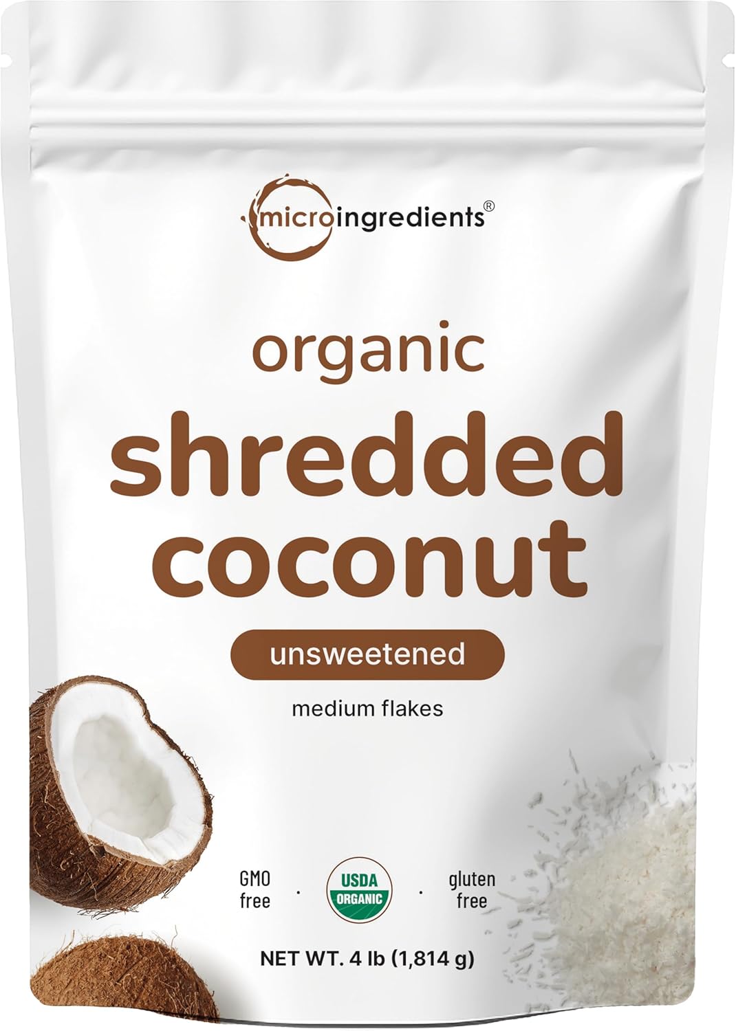 Organic Shredded Coconut Flakes, 4lbs | Raw Unsweetened