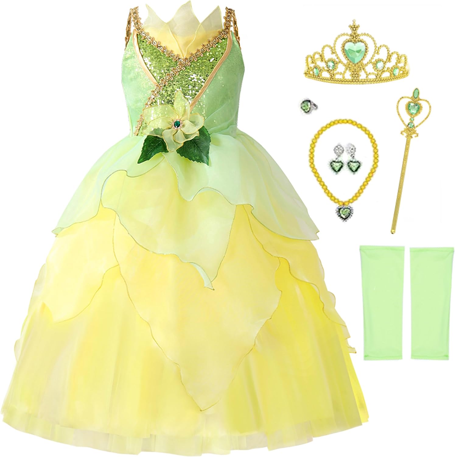 CQDY Girls Princess Costume Dress, Fancy Dress-Up Ball