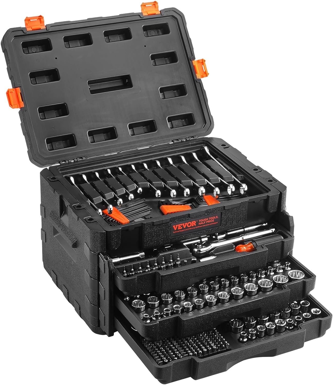 VEVOR 450-Piece Mechanics Tool Set, 1/4 3/8 1/2
