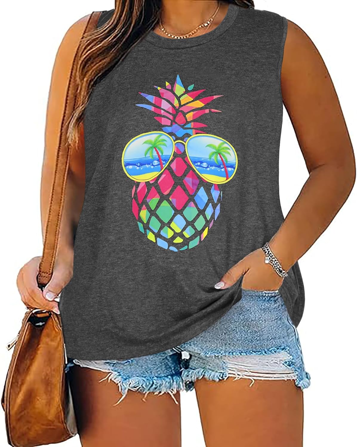 Plus Size Tops for Women Sleeveless Summer Tank
