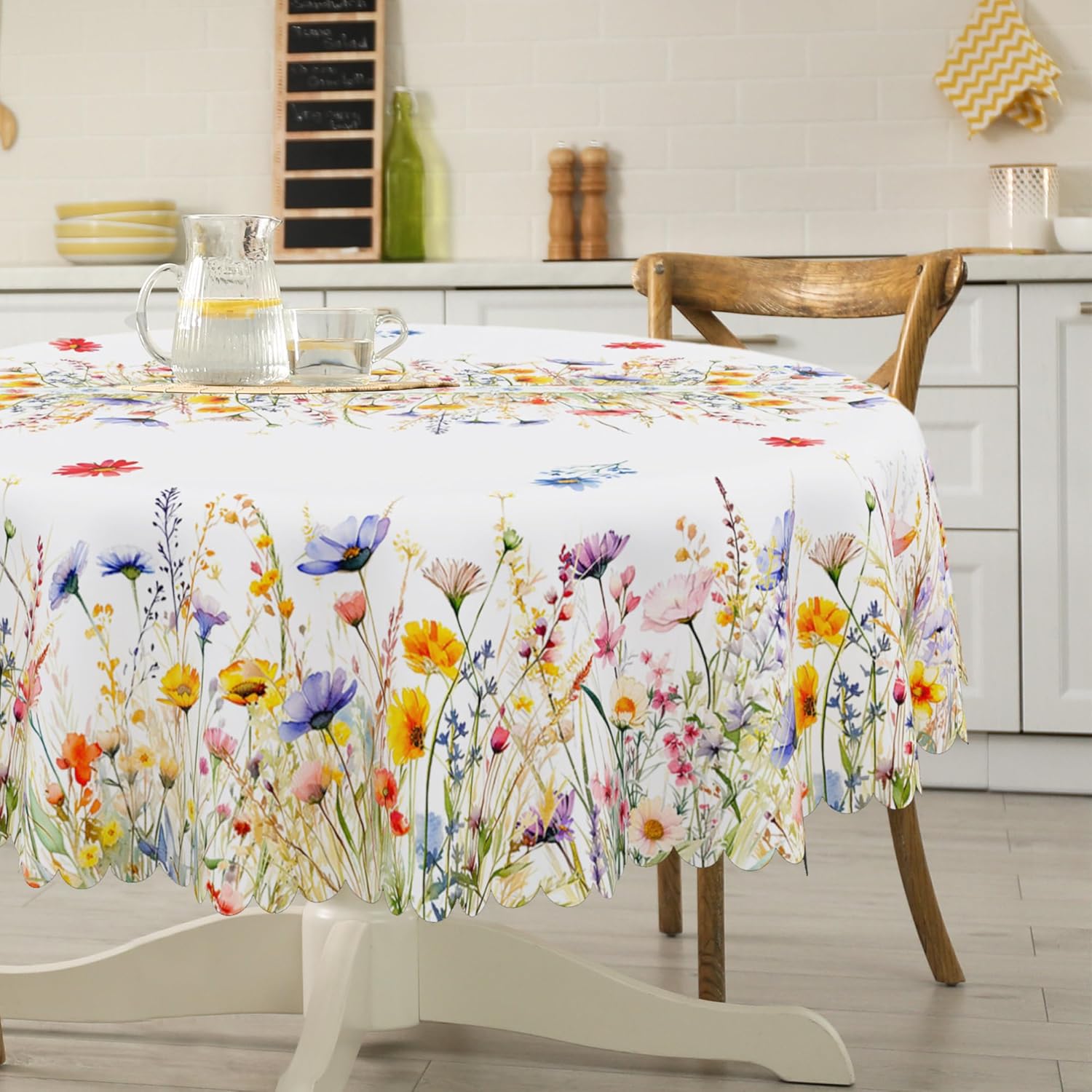 Round Spring Tablecloth 70 inches - Floral Spring