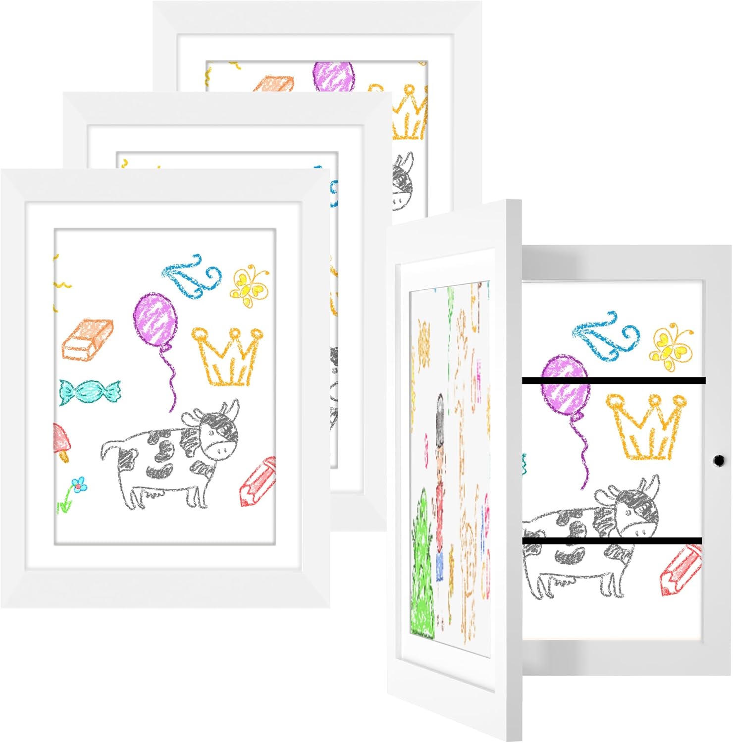 Orionstar 4 Pack Kids Art Frames, Changeable with