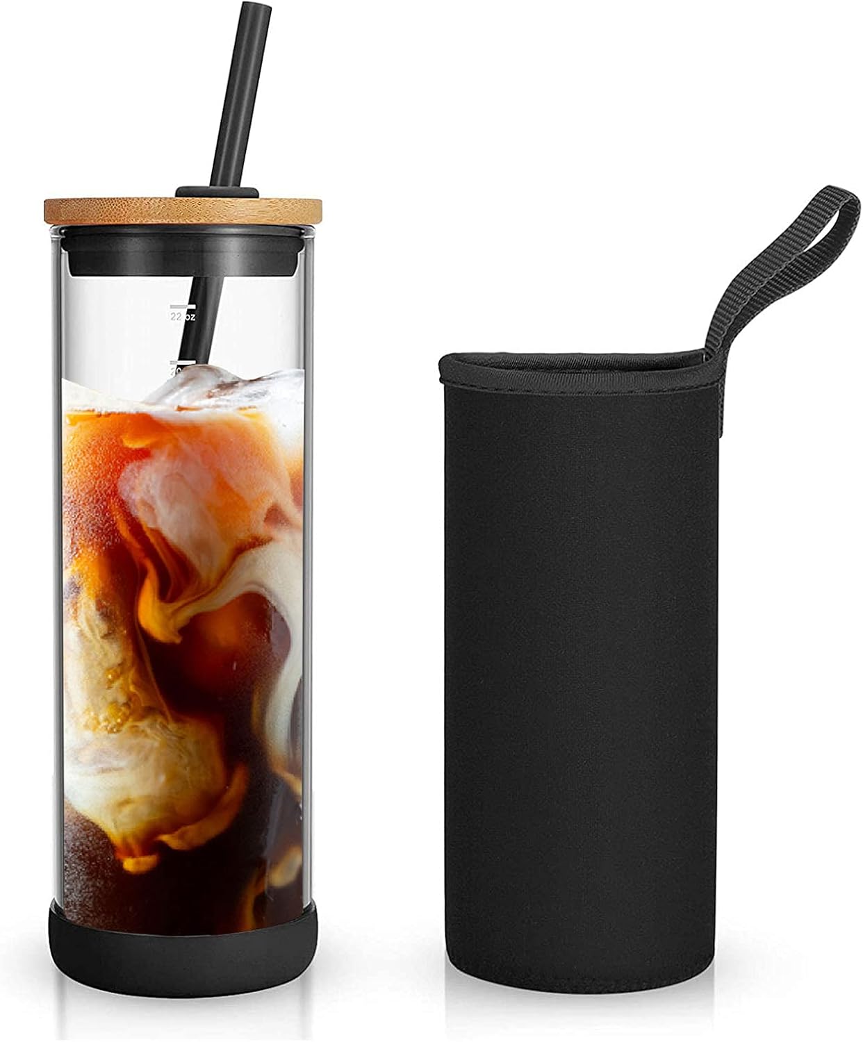 Tronco 20 oz Glass Tumbler with Straw and