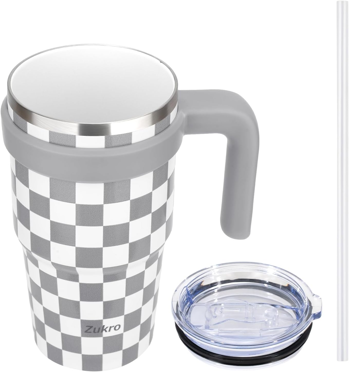 Zukro 20 oz Tumbler with Handle, Lid and