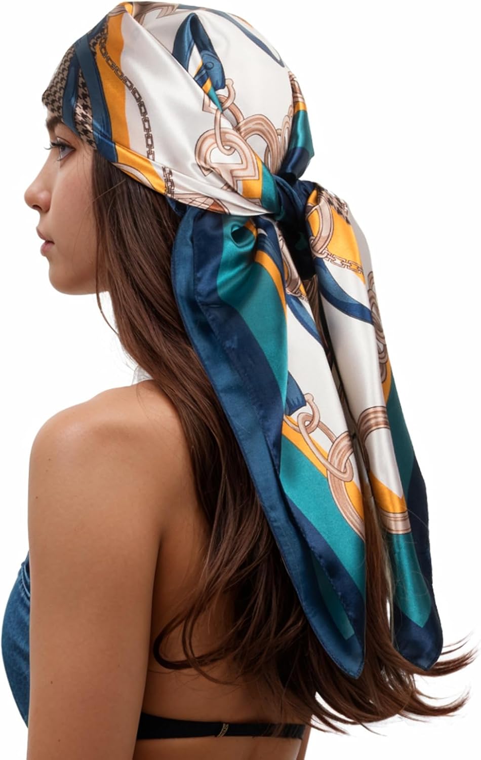RIIQIICHY Head Scarf for Women, Silk-Like Printed Square