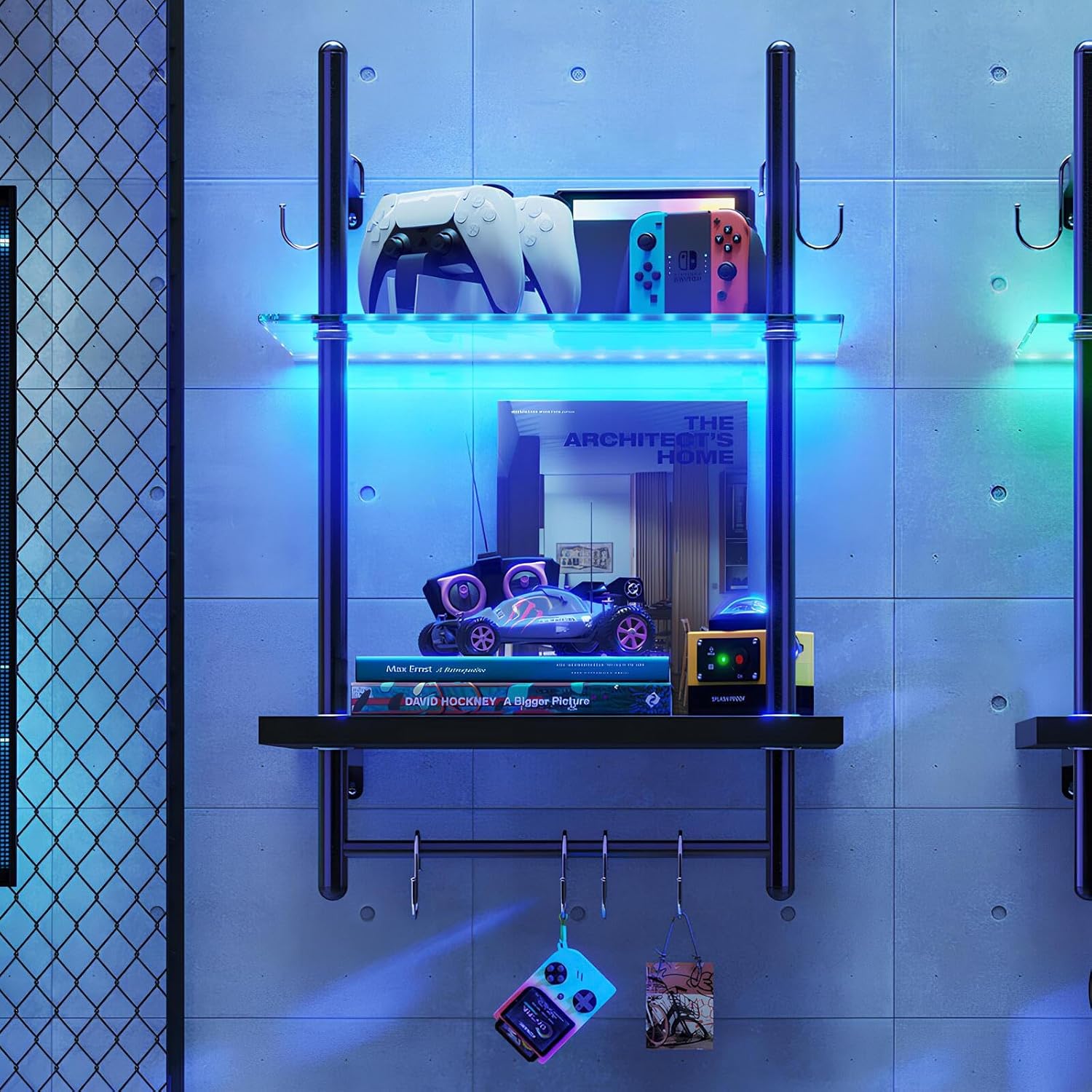 Bestier LED Gaming Floating Shelves for Wall, 15-Inch