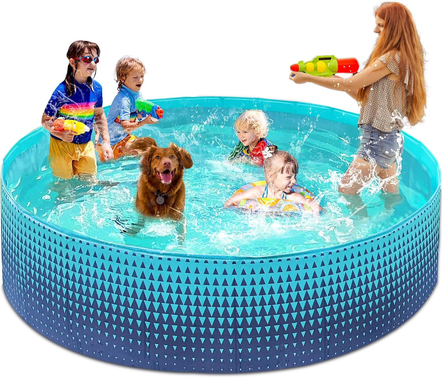 Jasonwell Foldable Kiddie Pool, Hard Plastic Paddling Pool