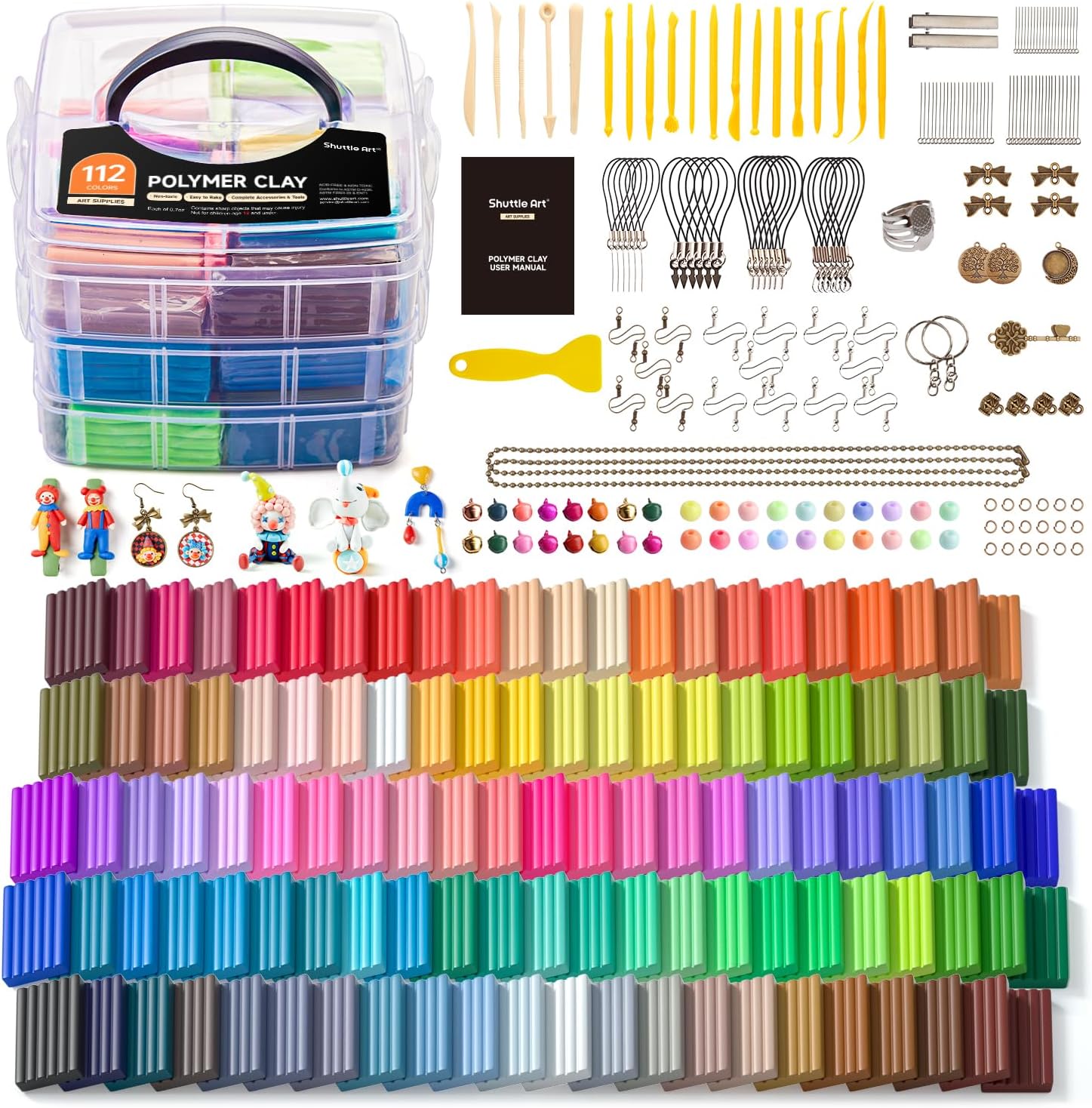Shuttle Art 112-Color Polymer Clay Kit, Oven-Bake Clay