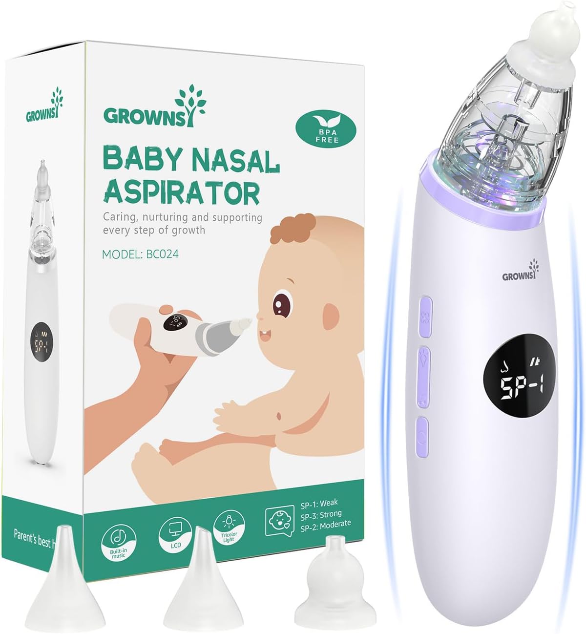 GROWNSY Nasal Aspirator for Baby, Baby Nose Sucker,