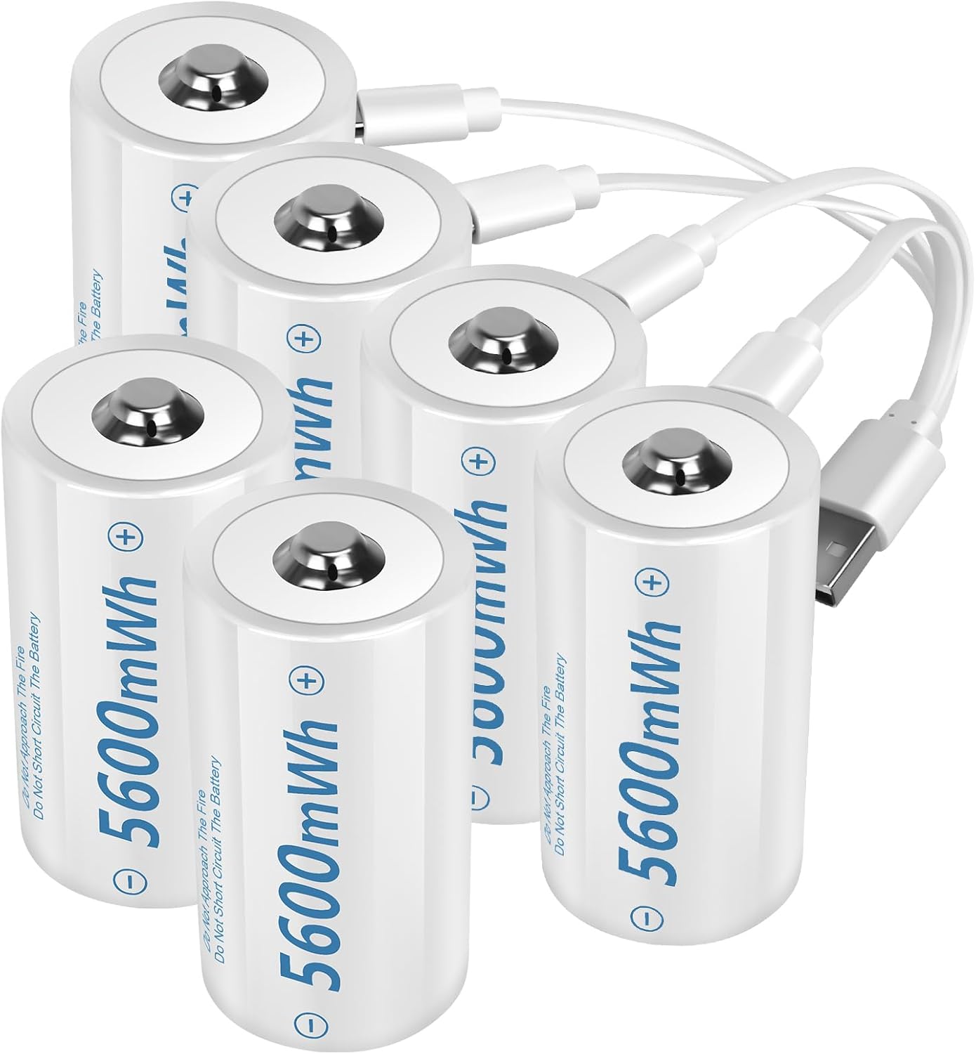 Rechargeable Lithium D Batteries with 4 in 1