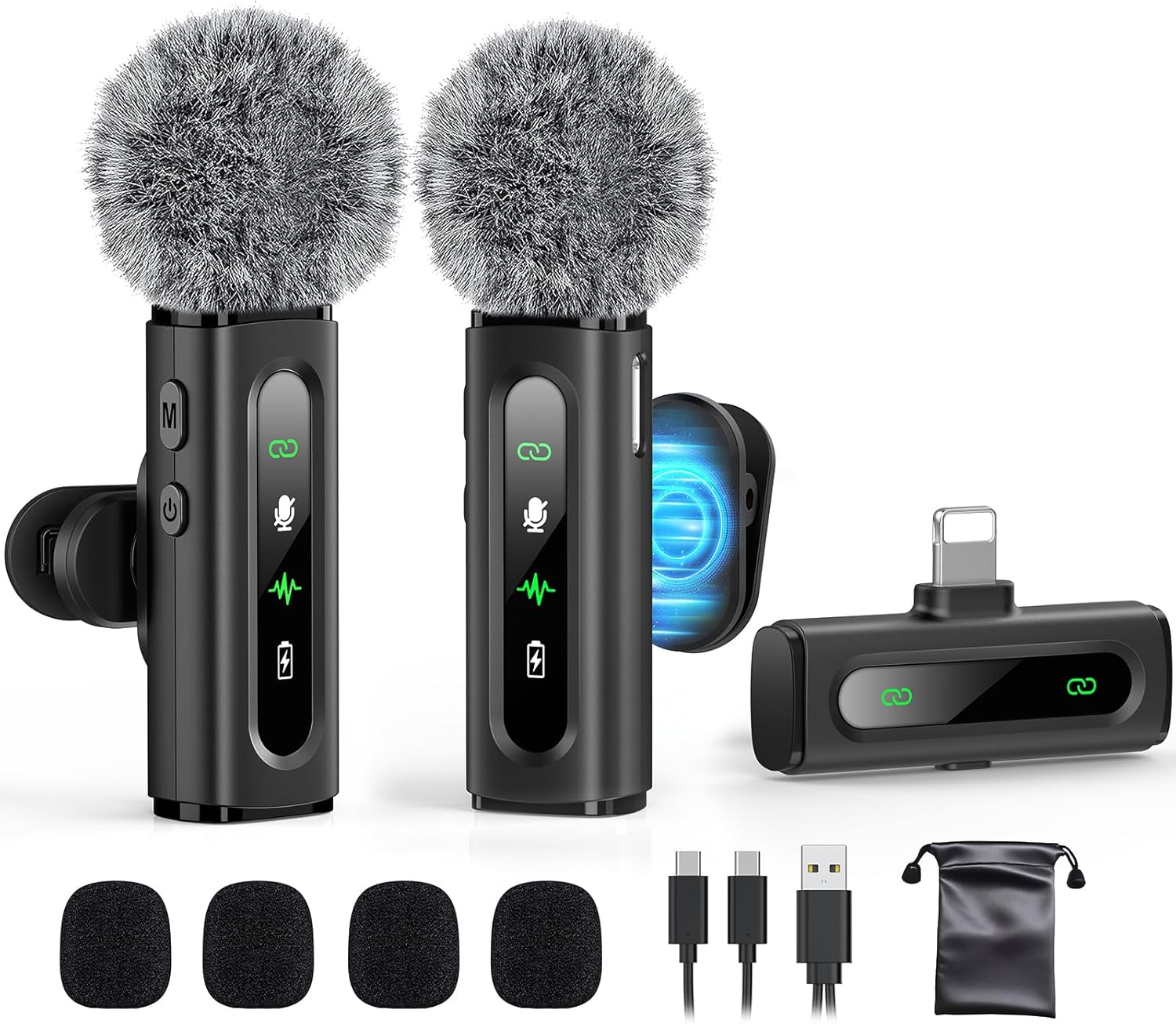 GoorDik Wireless Lavalier Microphone for iPhone Recording Clip-on