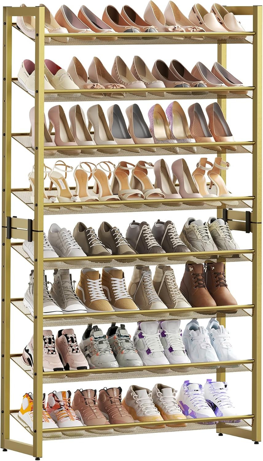 SONGMICS Shoe Rack, 8-Tier Shoe Organizer, Metal Rack