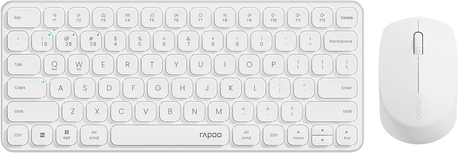 Rapoo 9010M Multi-Device Keyboard and Mouse Combo, 2.4GHz/Bluetooth