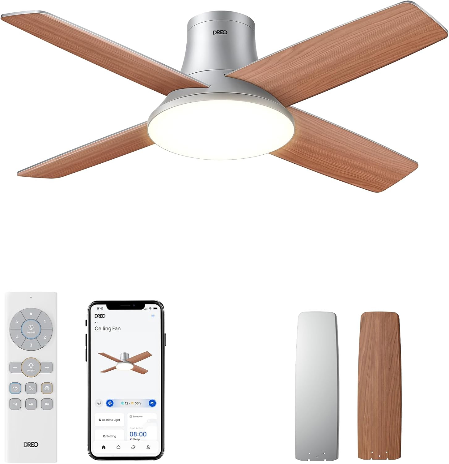 Dreo Ceiling Fans with Lights, 12 Speeds &