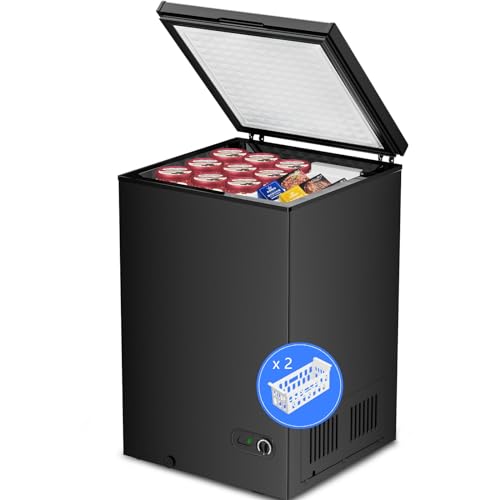 Kismile 3.5 Cubic Feet Chest Freezer with 2