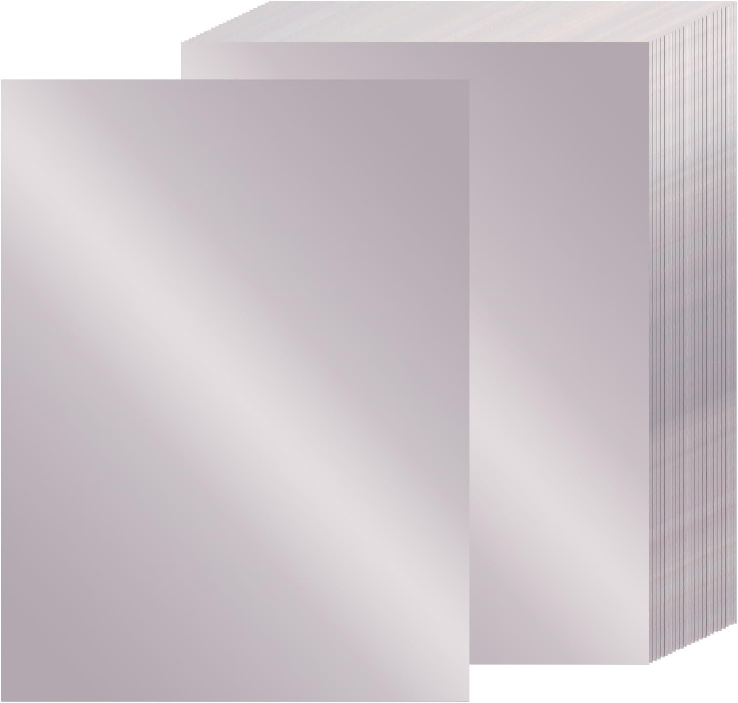 24 Sheets Silver Metallic Cardstock Paper 8.5 X