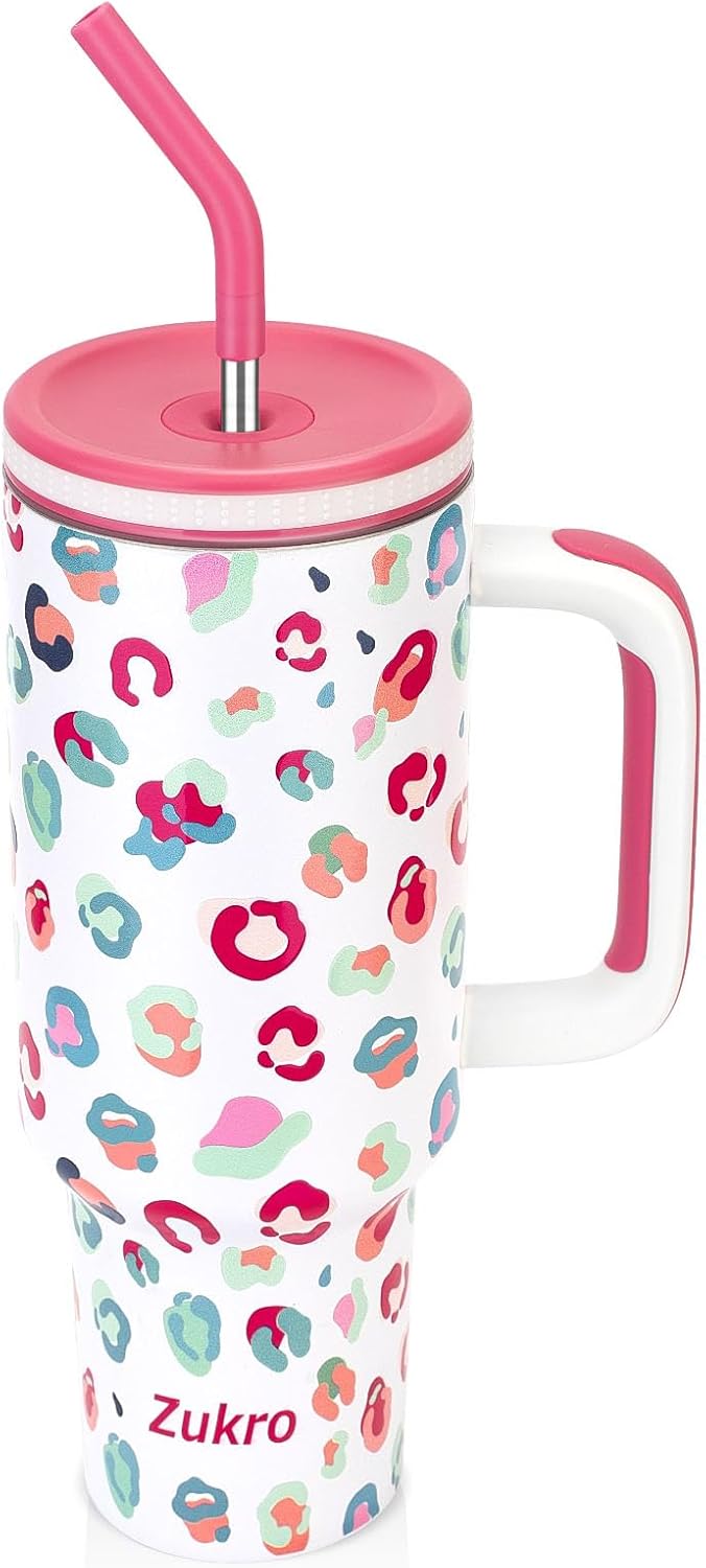 Zukro 40 oz Tumbler with Handle and Straw,