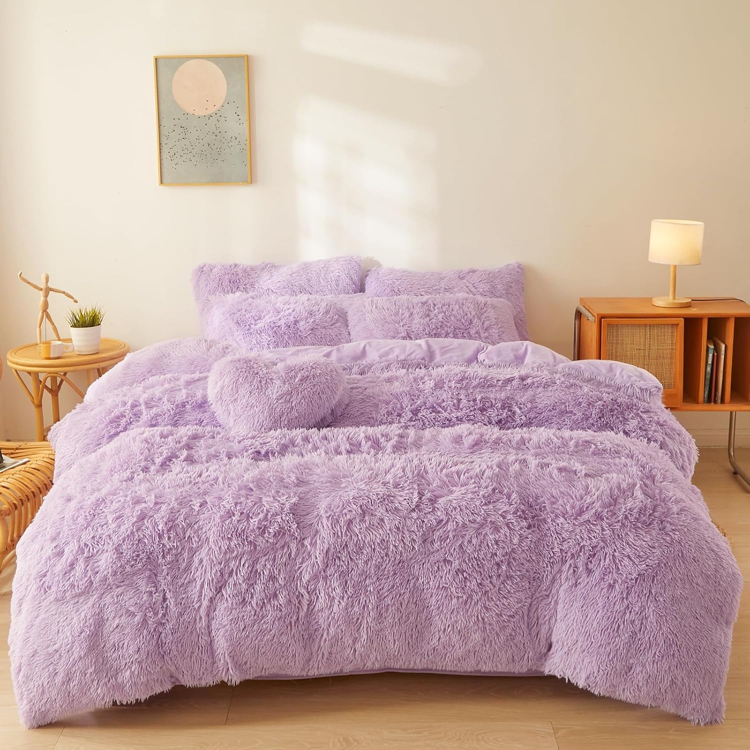 FOPPA Fluffy Lilac Comforter Cover Twin Size -