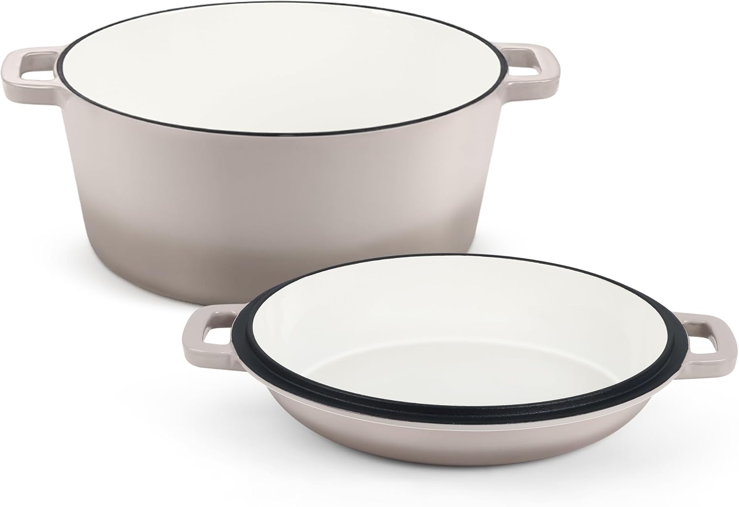 TeamFar 5 Quart Dutch Oven, 2 In 1