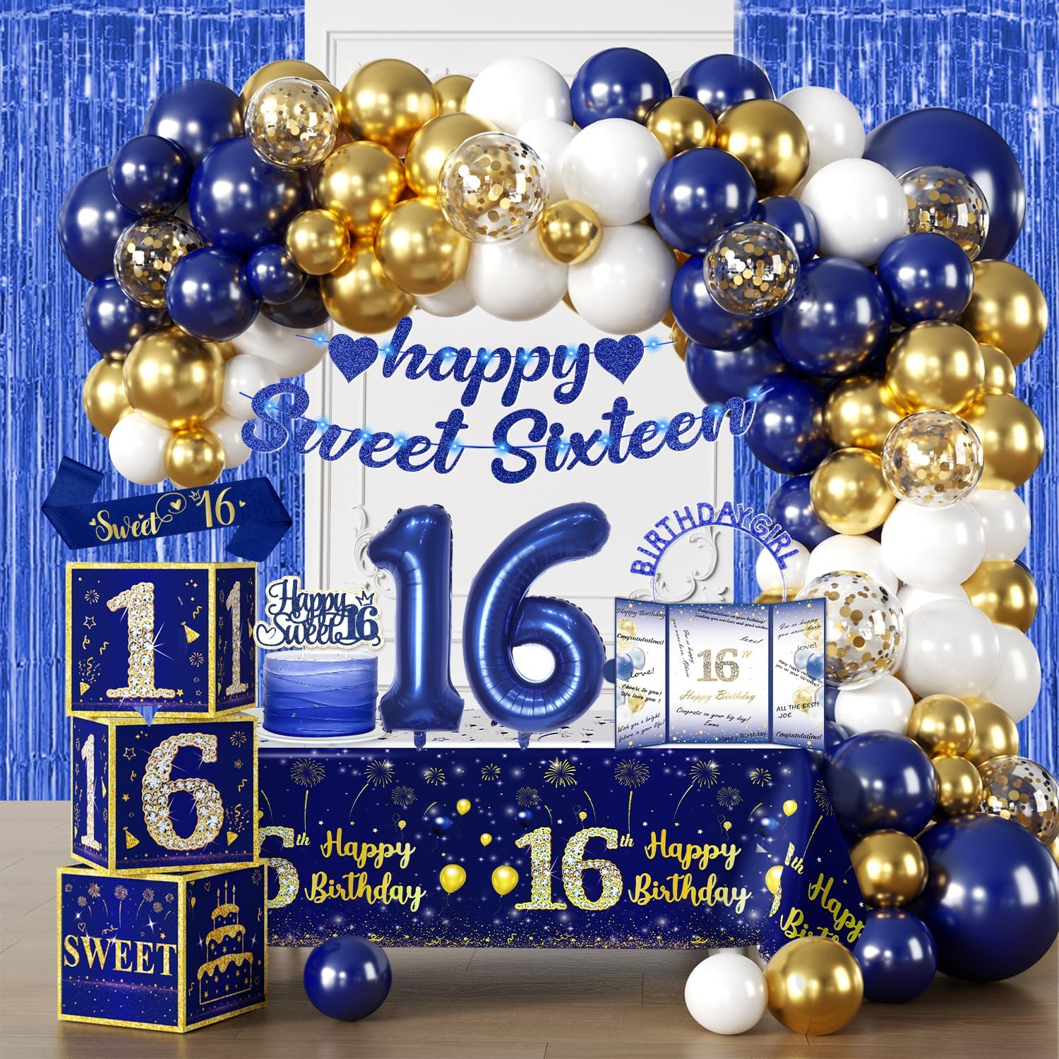 cocomigo 104pcs Sweet 16 Birthday Decorations for Girls,