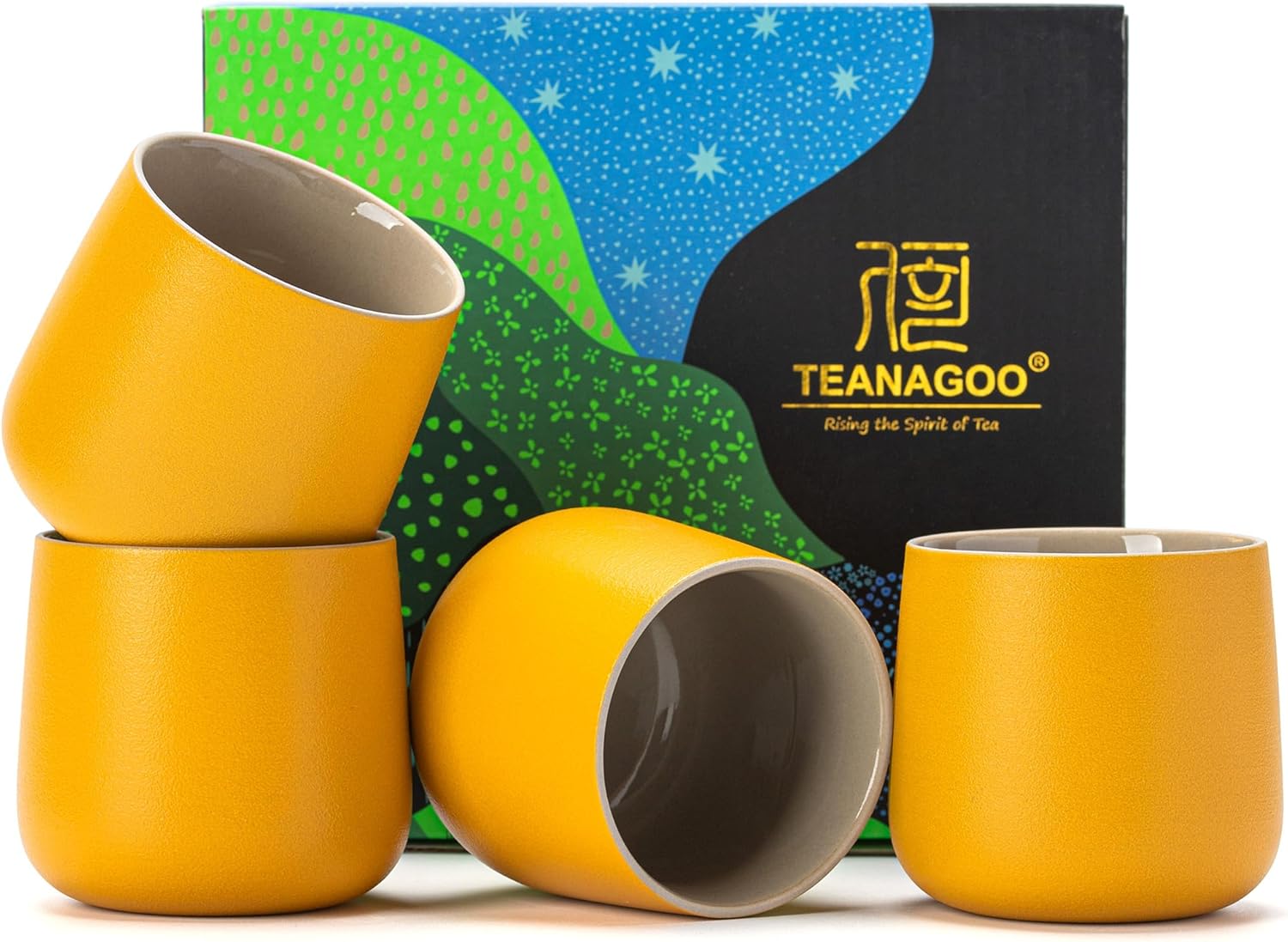 TEANAGOO Japanese Tea Cup, 7.2Oz / 205 ml,Yellow,