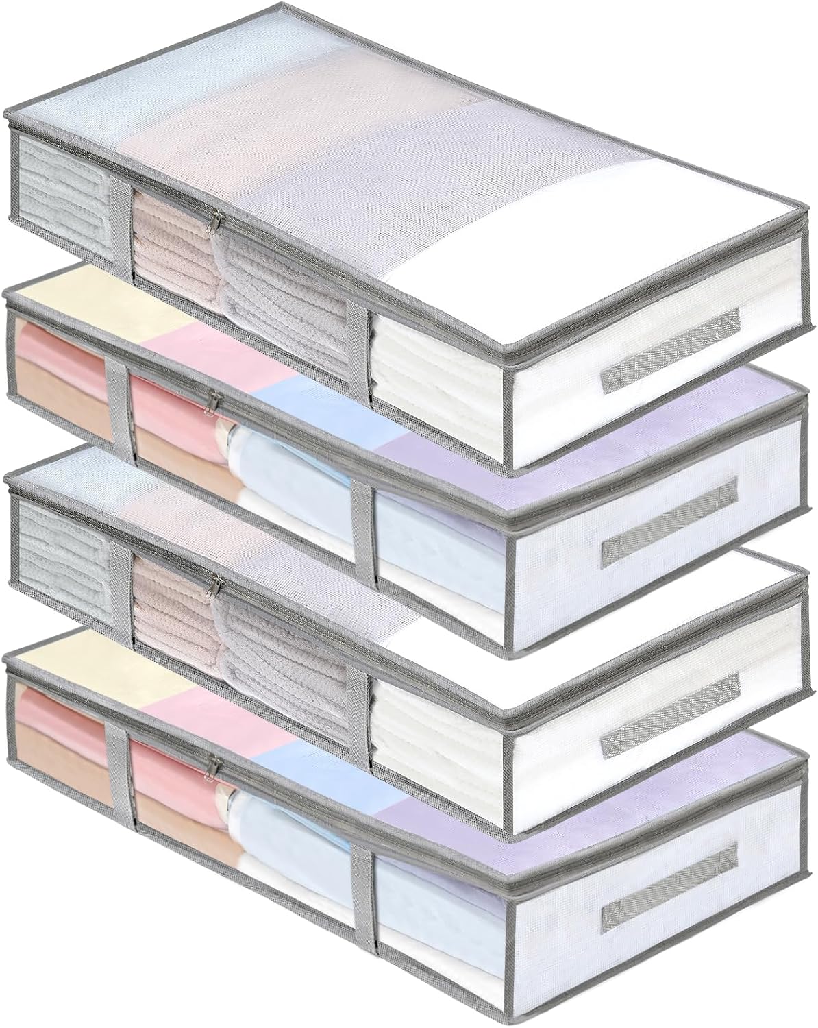 4 Packs Under Bed Storage Containers Bins, Humid-Proof