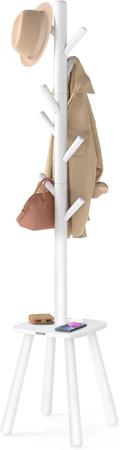 VASAGLE Coat Rack, Free Standing Hall Coat Tree