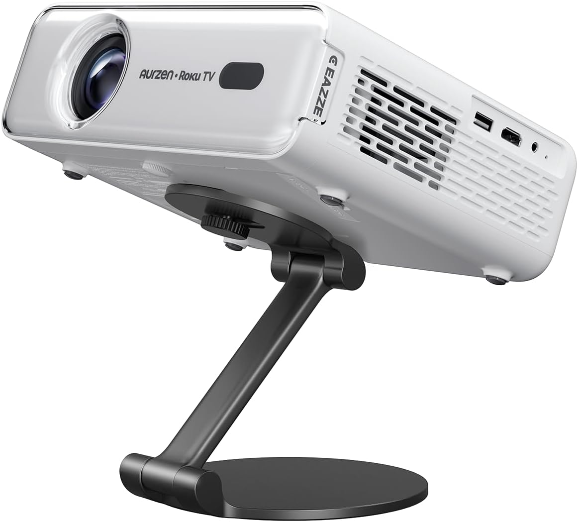 Aurzen Foldable Projector Stand, 180° Rotation, Ultra-Compact Design,