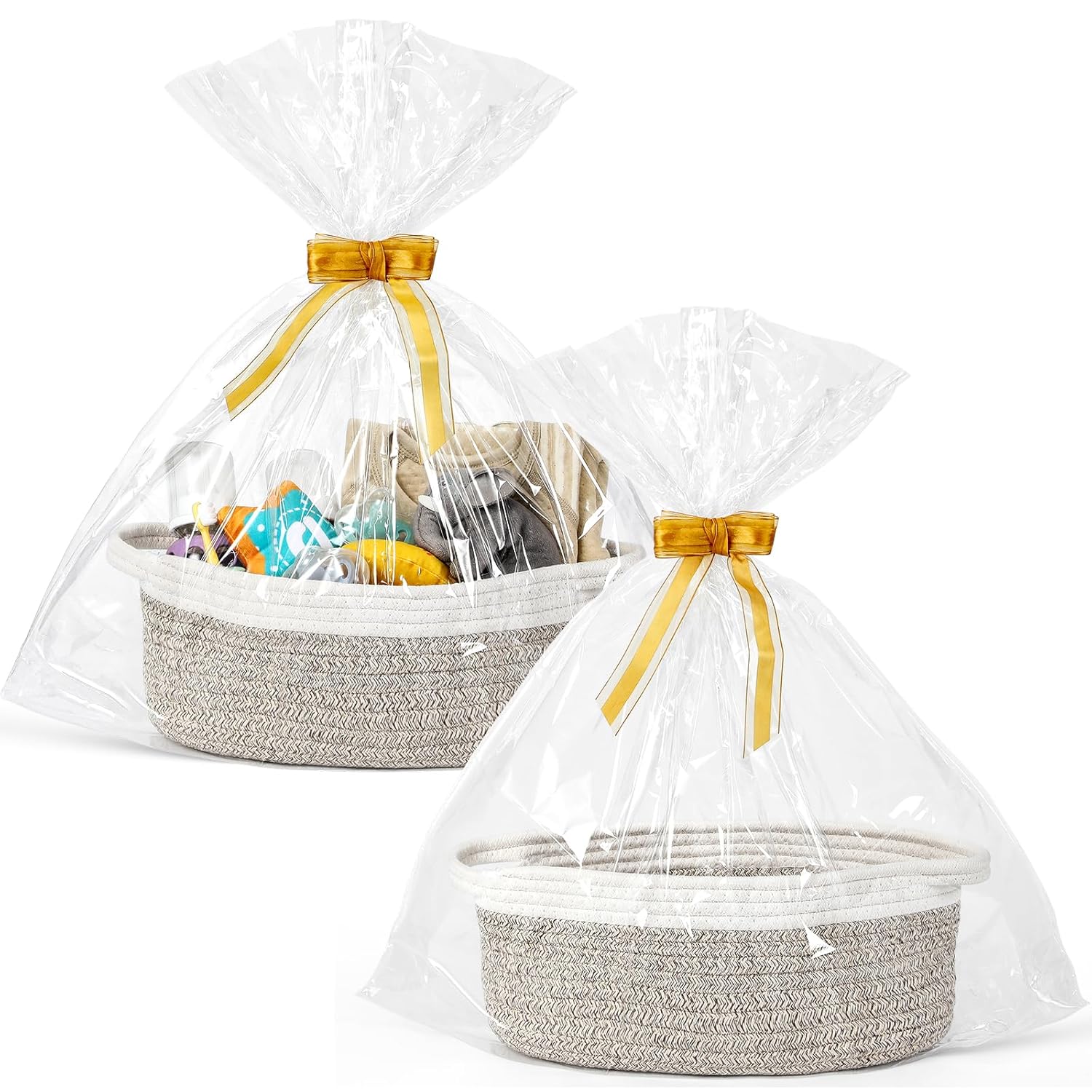 2 Pack Small Woven Basket with Gift Bags