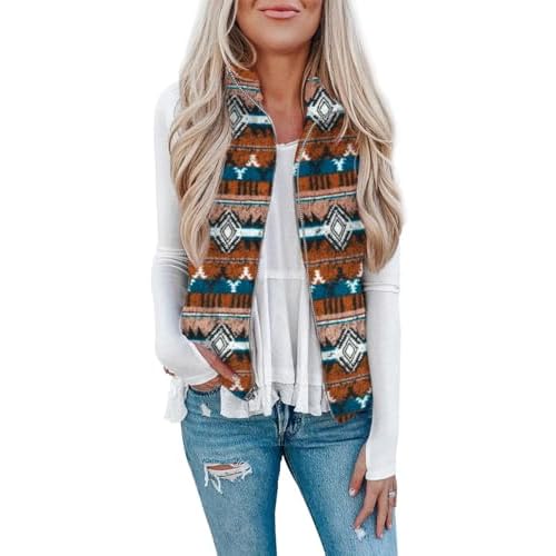 LOMON Womens Fuzzy Sherpa Fleece Jacket Lightweight Vest